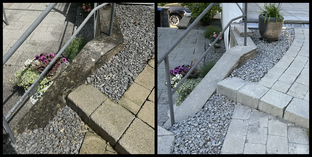 Vorher-Nachher Stein